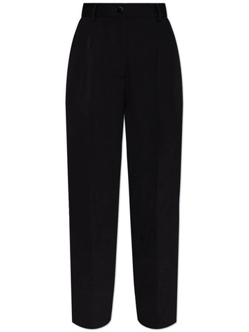 Dolce & Gabbana Woolen Pleated Trousers, Women's, Black - DOLCE&GABBANA - BALAAN 1