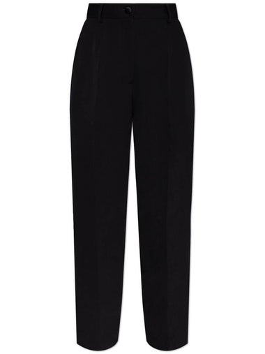 Dolce & Gabbana Woolen Pleated Trousers, Women's, Black - DOLCE&GABBANA - BALAAN 1