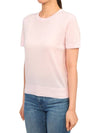 Women's Regal Wool Slim Crew Neck Short Sleeve T-Shirt Pink - THEORY - BALAAN 3