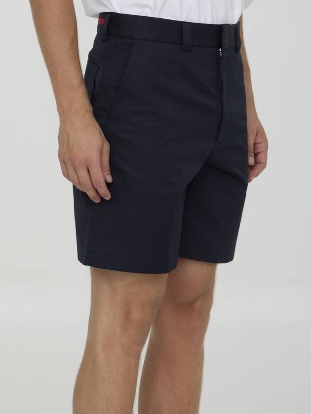 Double Cotton Shorts Dark Blue - GUCCI - BALAAN 3