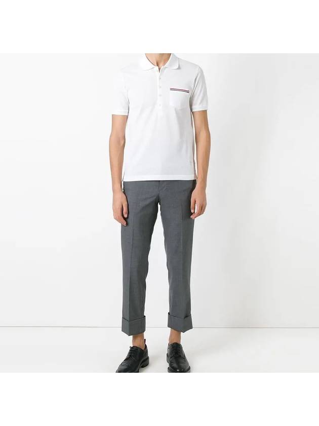 Thom Browne Pocket Trimming Polo Short Sleeve T Shirt MJP022A - TOM FORD - BALAAN 4