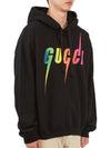 Men's Multicolor Logo Hoodie Black - GUCCI - BALAAN 4