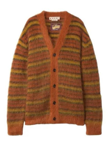 Fuzzy mohair cardigan orange - MARNI - BALAAN 1