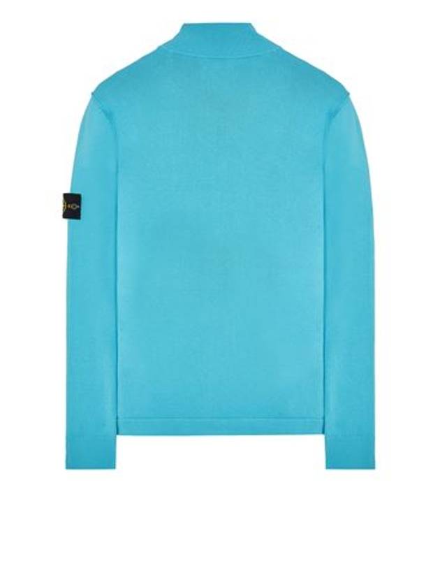 Soft Cotton Knit Zip-Up Jacket Blue - STONE ISLAND - BALAAN 3