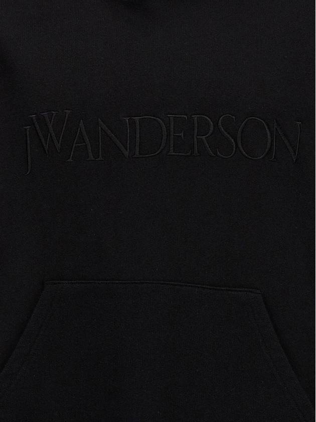 Embroidery Logo Drawstring Hoodie Black - JW ANDERSON - BALAAN 5