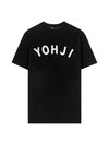 Yohji Logo Round Neck Short Sleeve T-Shirt Black - Y-3 - BALAAN 1