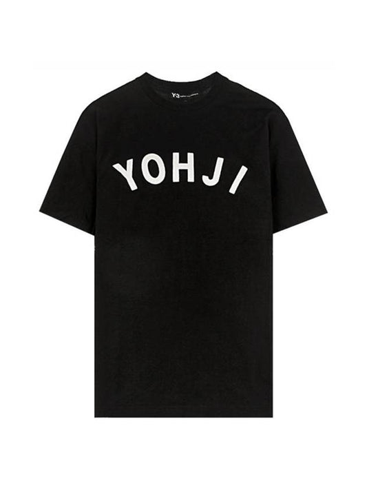 Yohji Logo Round Neck Short Sleeve T-Shirt Black - Y-3 - BALAAN 1