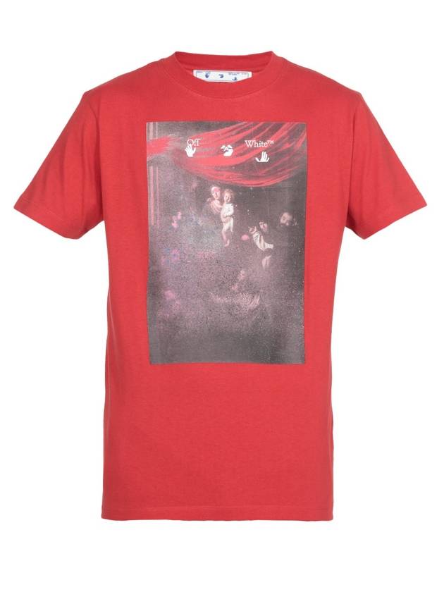 Spray Caravaggio Slim Fit Short Sleeve T-Shirt Red - OFF WHITE - BALAAN 1