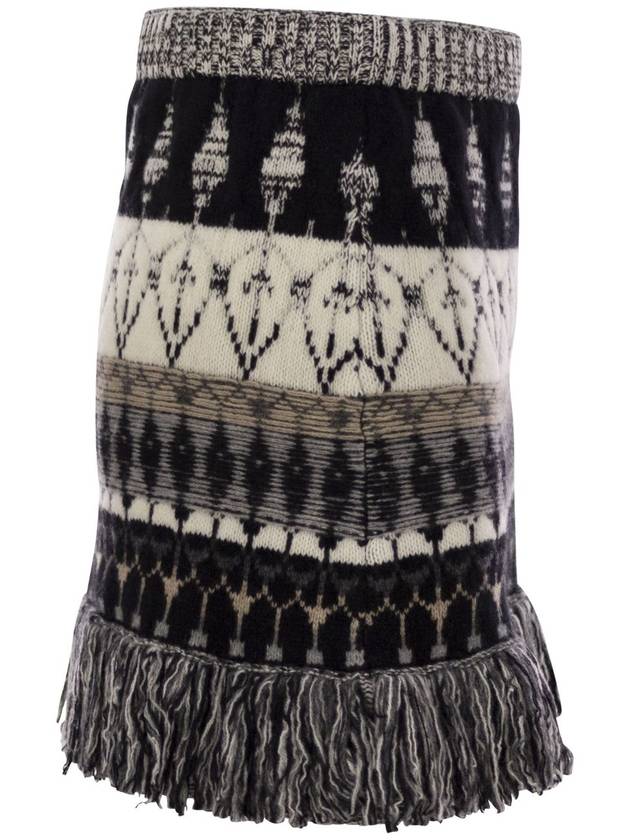 Wool and cashmere blend jacquard skirt - VANISE - BALAAN 3