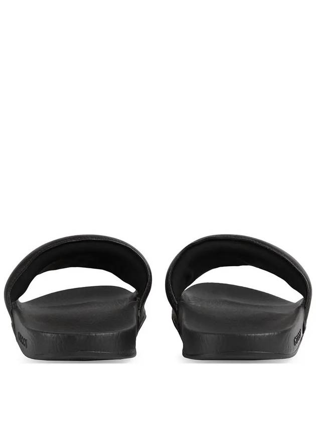 GG Interlocking Big Logo Rubber Slippers Black - GUCCI - BALAAN 4