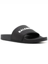 Men's Logo Full Slippers Black - BALENCIAGA - BALAAN.