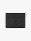 Monogram Crocodile Leather Card Wallet Black - SAINT LAURENT - BALAAN 2