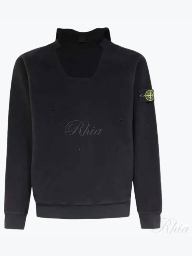 Gauzed Regular Fit Cotton Nylon Fleece Hoodie Black - STONE ISLAND - BALAAN 2