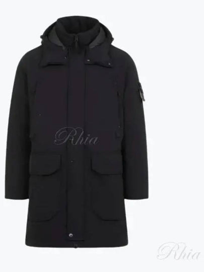 Polyester Micro Twill Long Down Parka Black - STONE ISLAND - BALAAN 2