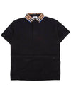 Kids Check Collar Polo Short Sleeve T-Shirt Black - BURBERRY - BALAAN 1