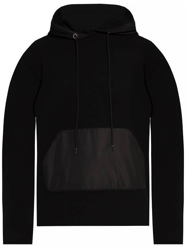 Arm Logo Hooded Top Black - MONCLER - BALAAN.