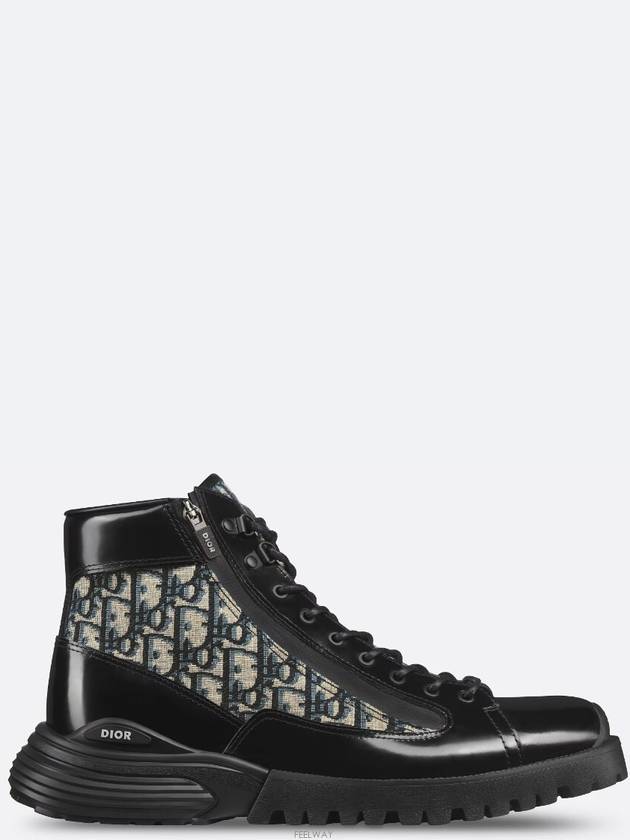 Combat Oblique Ankle Boots Black Beige - DIOR - BALAAN 3