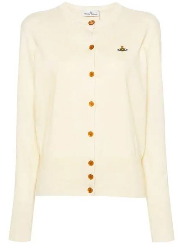 Bea Embroidered Logo Cardigan Ivory - VIVIENNE WESTWOOD - BALAAN 4