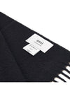 Small Heart Logo Classic Wool Scarf Black - AMI - BALAAN 9