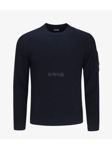 Lens Wappen Crew Neck Knit Top Navy - CP COMPANY - BALAAN 1