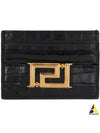 Croc Effect Greca Goddess Card Wallet Black - VERSACE - BALAAN 2