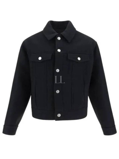 Button Wool Boxy Jacket Black - AMI - BALAAN 2