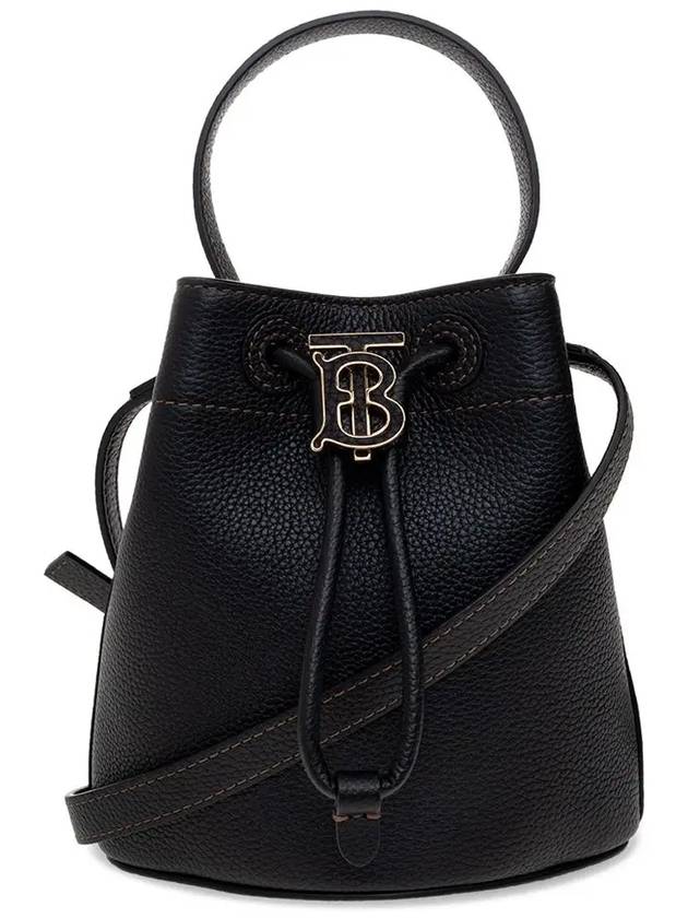 Mini Grainy Leather TB Bucket Bag Black - BURBERRY - BALAAN 2