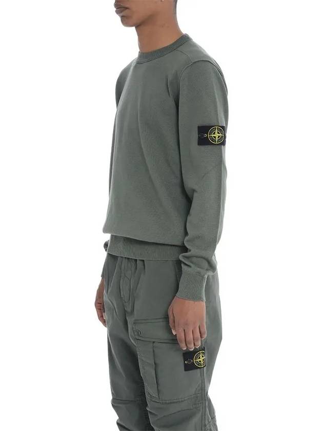 Crewneck Soft Cotton Knit Top Dark Green - STONE ISLAND - BALAAN 5