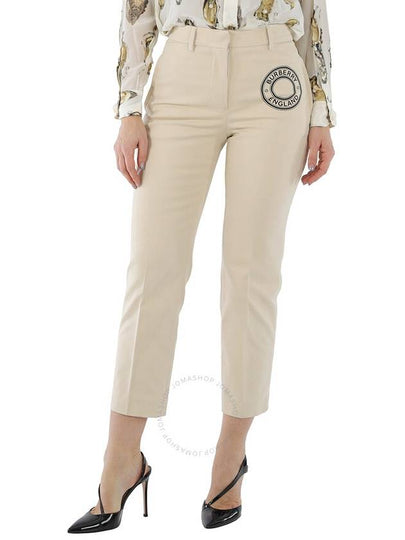 Women's Logo Graphic Tailored Straight Pants Pale Cream - BURBERRY - BALAAN 2