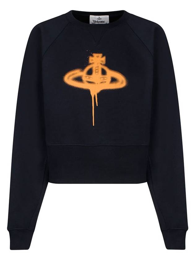 Spray ORB Logo Sweatshirt Navy - VIVIENNE WESTWOOD - BALAAN 2