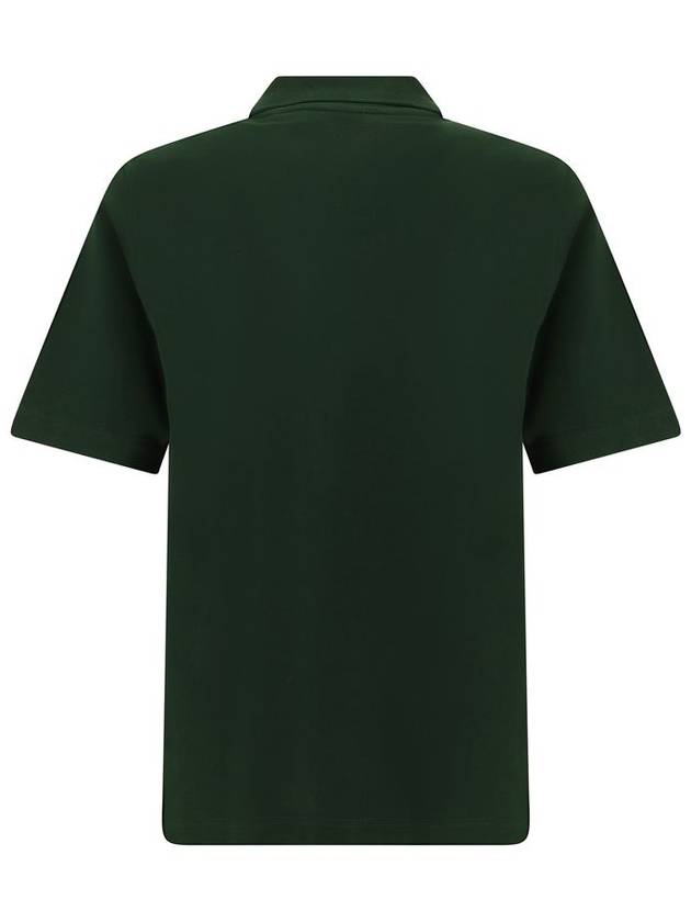 Cotton Polo Shirt Green - BURBERRY - BALAAN 3