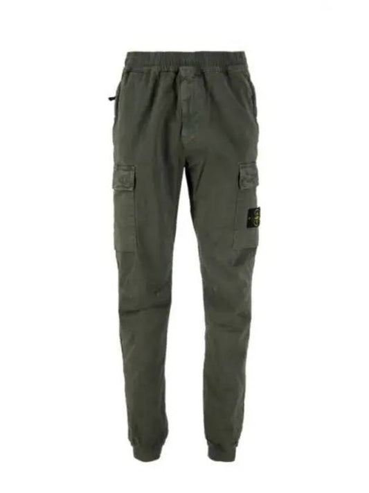 Stretch Cotton Cargo Straight Pants Green - STONE ISLAND - BALAAN 2