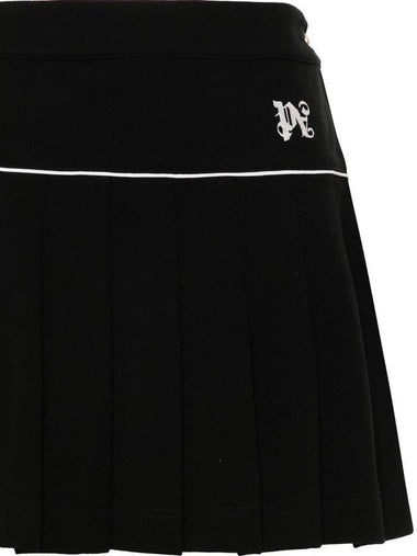 Palm Angels Embroidered Logo Pleated Miniskirt - PALM ANGELS - BALAAN 1