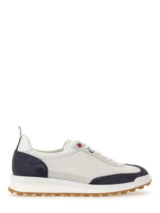 Fine Kid Suede Tech Runner Sneaker Navy - THOM BROWNE - BALAAN 2