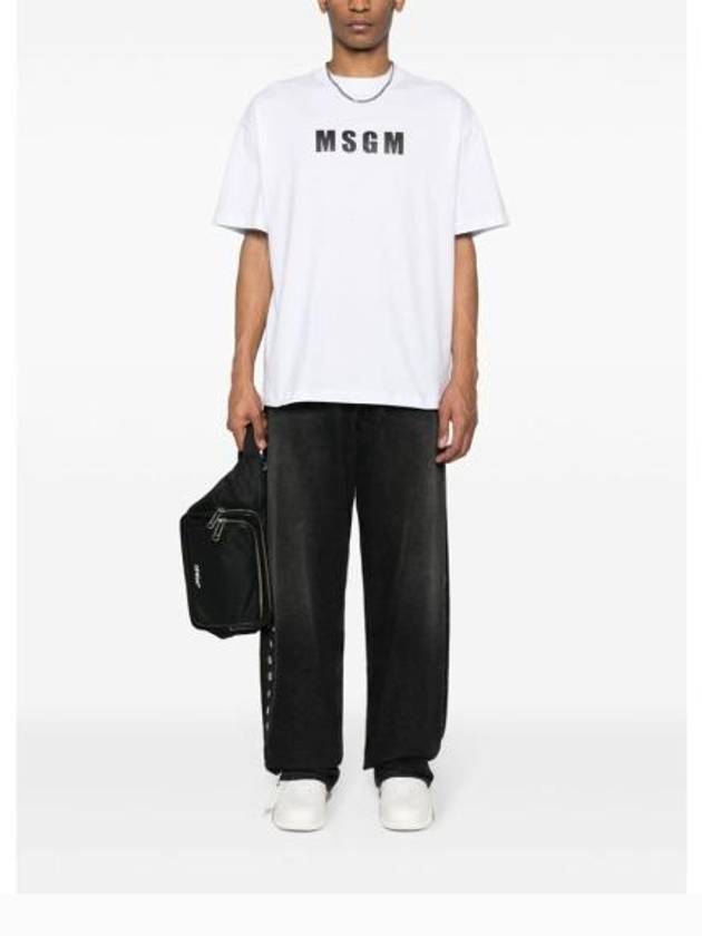 Logo Print Cotton Short Sleeve T-Shirt White - MSGM - BALAAN 6