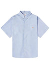 Men s Coolmax Oxford Short Sleeve B D Shirt Sky Blue DTB0118 SAX - DANTON - BALAAN 3