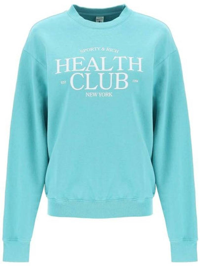 Health Club Print Cotton Sweatshirt Mint - SPORTY & RICH - BALAAN 2