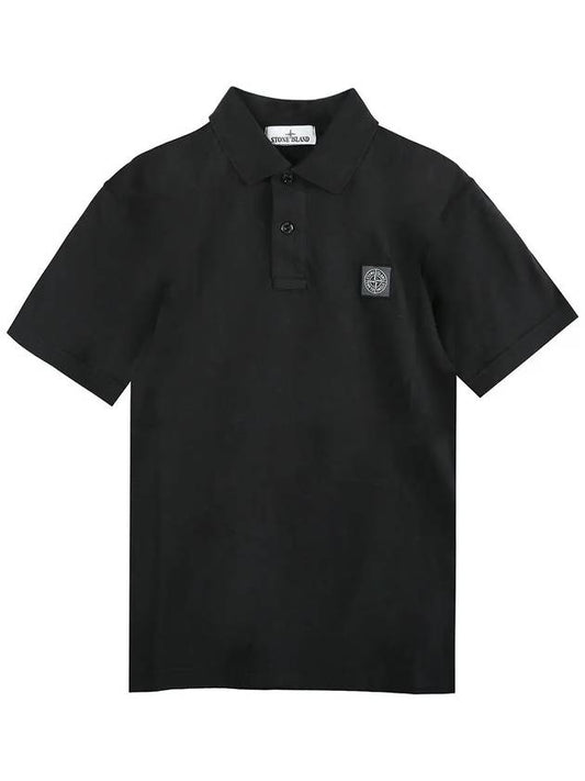 Logo Patch Short Sleeve PK Shirt Black - STONE ISLAND - BALAAN.