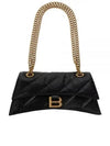 Women's Crush Logo Gold Chain Small Shoulder Bag Black - BALENCIAGA - BALAAN 2