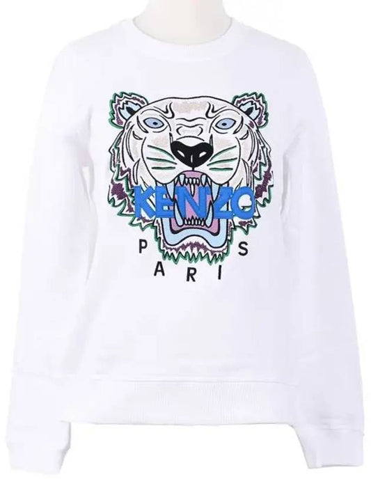 Tiger embroidery sweatshirt women's white 2SW705 - KENZO - BALAAN 1