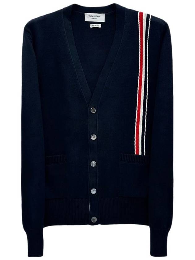 Intarsia Cotton Cardigan MKC530A 415 - THOM BROWNE - BALAAN 1