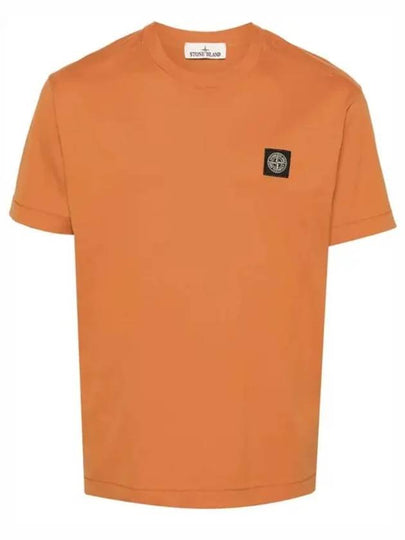 Logo Patch Short Sleeves T-Shirt Orange - STONE ISLAND - BALAAN 2