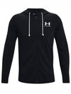 UA Rival Terry Full Zip Hooded Jacket Black - UNDER ARMOUR - BALAAN 2