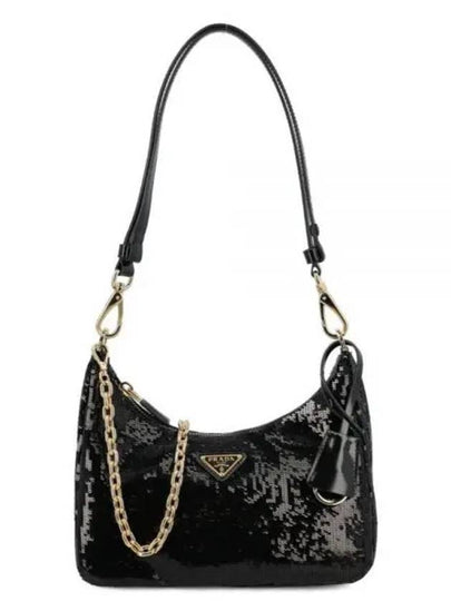 Re-Edition Re-Nylon and Sequin Mini Bag Black - PRADA - BALAAN 2