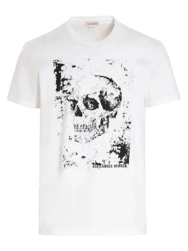 Skull Print Short Sleeve T-Shirt White - ALEXANDER MCQUEEN - BALAAN 2