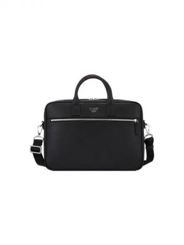 Men s Eagle Logo Saffiano Briefcase Black 271602 - EMPORIO ARMANI - BALAAN 1