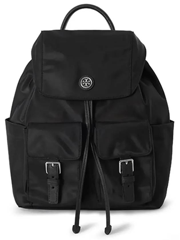 Virginia Flap Nylon Backpack Black - TORY BURCH - BALAAN 4