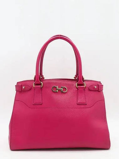 Ferragamo 21 D940 Pink Saffiano Leather Tote Bag Shoulder Strap Lost - SALVATORE FERRAGAMO - BALAAN 1