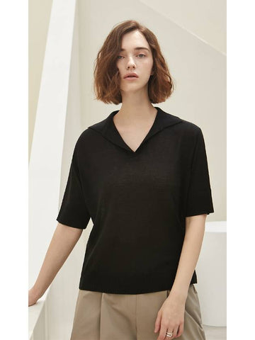 collar linen knit_BLACK - ARIFF - BALAAN 1