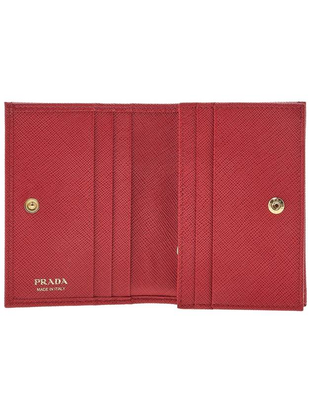 Small Saffiano Leather Half Wallet Red - PRADA - BALAAN 11